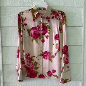 Escada Pink Floral Blouse